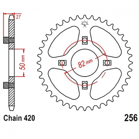 Corona 35 Denti Passo 420 Honda Argento