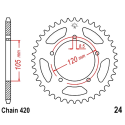 Corona 51 Denti Passo 420 Aprilia Nera