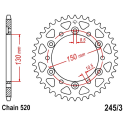 Corona 42 Denti Passo 520 Honda Argento