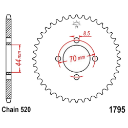 Corona 22 Denti Passo 520 Suzuki - Kawasaki Nera