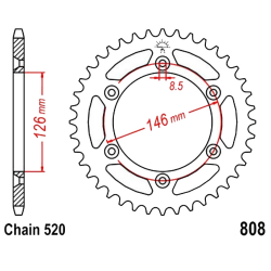 Corona 39 Denti Passo 520 Suzuki Argento