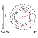 Corona 39 Denti Passo 520 Suzuki Argento