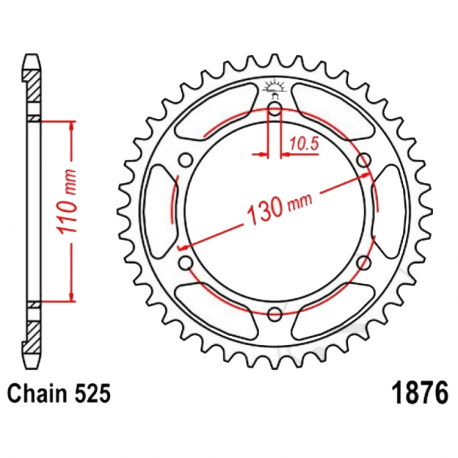 Corona 45 Denti Passo 525 Yamaha - Suzuki