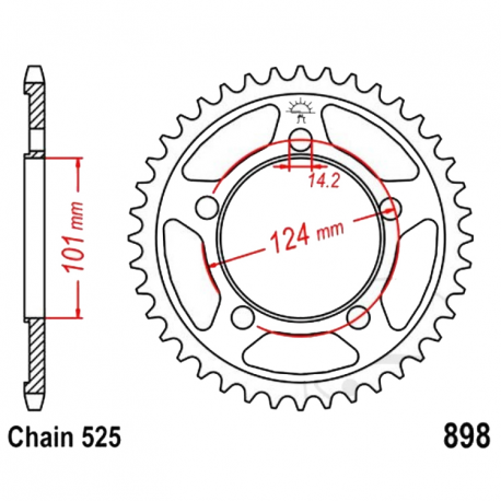 Corona 38 Denti Passo 525 KTM Argento