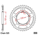 Corona 38 Denti Passo 525 KTM Argento