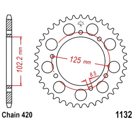 Corona 53 Denti Passo 420 Derbi Nera
