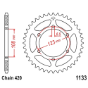 Corona 53 Denti Passo 420 Aprilia Argento