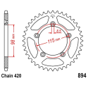 Corona 46 Denti Passo 420 KTM Nera