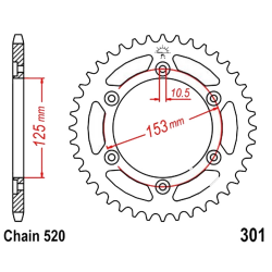 Corona 45 Denti Passo 520 Honda
