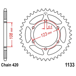 Corona 52 Denti Passo 420 Aprilia Argento