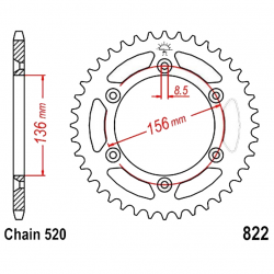Corona 49 Denti Passo 520 Beta Nera