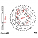 Corona 45 Denti Passo 428 Honda Nera
