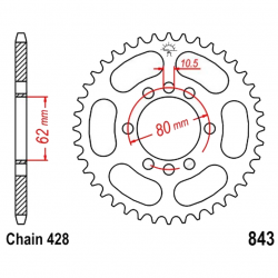Corona 53 Denti Passo 428 Yamaha Nera