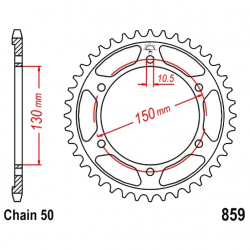 Corona 49 Denti Passo 530 Yamaha Argento