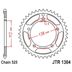 Corona 45 Denti Passo 525 Honda Argento