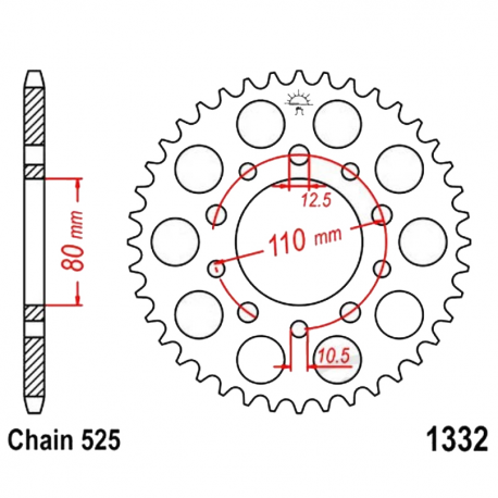 Corona 43 Denti Passo 525 Honda - Triumph Argento