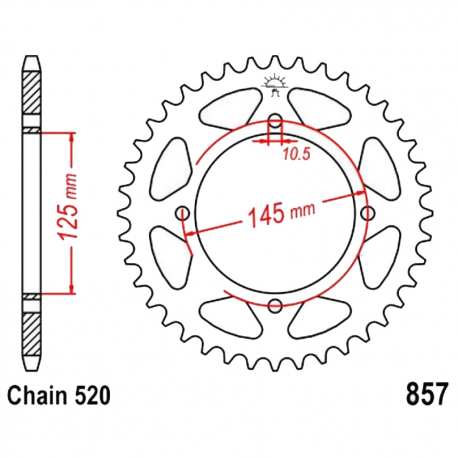 Corona 41 Denti Passo 520 Yamaha Nera