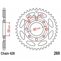 Corona 40 Denti Passo 428 Honda Nera
