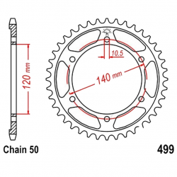 Corona 49 Denti Passo 530 Suzuki - Kawasaki Argento