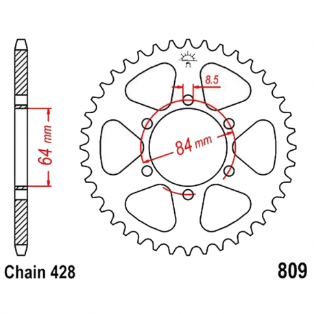 Corona 51 Denti Passo 428 Suzuki Nera