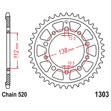 Corona 42 Denti Passo 520 Yamaha - Honda Argento