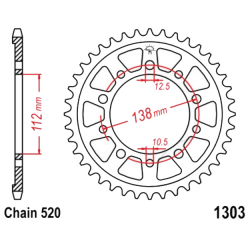 Corona 46 Denti Passo 520 Yamaha - Honda Argento