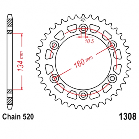 Corona 46 Denti Passo 520 Honda Argento