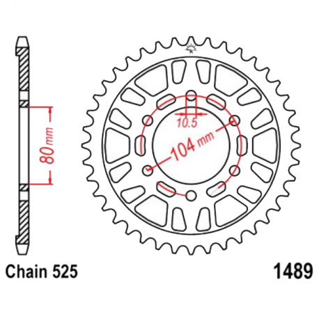 Corona 44 Denti Passo 525 Kawasaki Argento