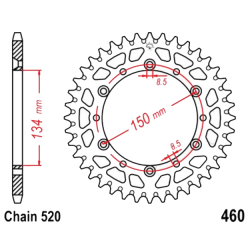 Corona 48 Denti Passo 520 Suzuki - Kawasaki Argento