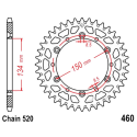 Corona 49 Denti Passo 520 Suzuki - Kawasaki Argento