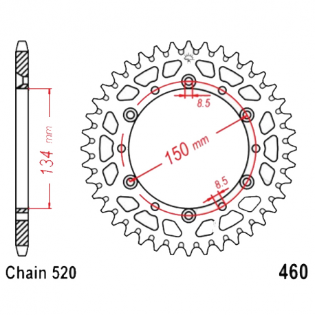 Corona 50 Denti Passo 520 Suzuki - Kawasaki Argento