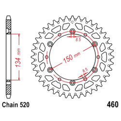 Corona 51 Denti Passo 520 Suzuki - Kawasaki Argento