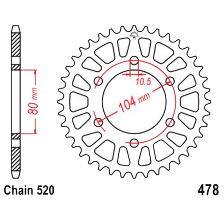 Corona 41 Denti Passo 520 Kawasaki Argento