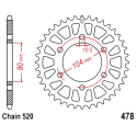 Corona 47 Denti Passo 520 Kawasaki Argento