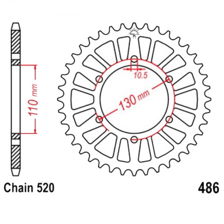 Corona 37 Denti Passo 520 Ducati Argento
