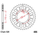 Corona 37 Denti Passo 520 Ducati Argento