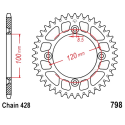 Corona 50 Denti Passo 428 Suzuki - Yamaha Argento