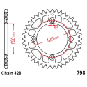 Corona 52 Denti Passo 428 Suzuki - Yamaha Argento
