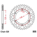 Corona 48 Denti Passo 520 Suzuki Argento