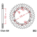 Corona 40 Denti Passo 520 Yamaha Argento