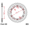 Corona 44 Denti Passo 520 Yamaha Argento