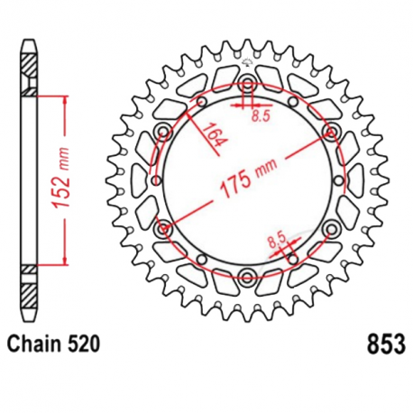 Corona 47 Denti Passo 520 Yamaha Argento