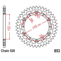 Corona 47 Denti Passo 520 Yamaha Argento