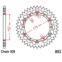 Corona 48 Denti Passo 520 Yamaha Argento