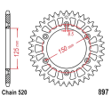 Corona 38 Denti Passo 520 Ktm Argento