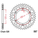Corona 40 Denti Passo 520 Ktm Argento