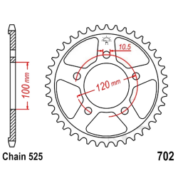 Corona 46 Denti Passo 525 Aprilia Argento
