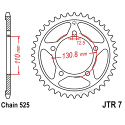 Corona 44 Denti Passo 525 Bmw Argento