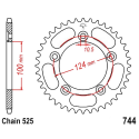 Corona 38 Denti Passo 525 Ducati Argento