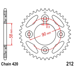 Corona 35 Denti Passo 420 Honda Argento